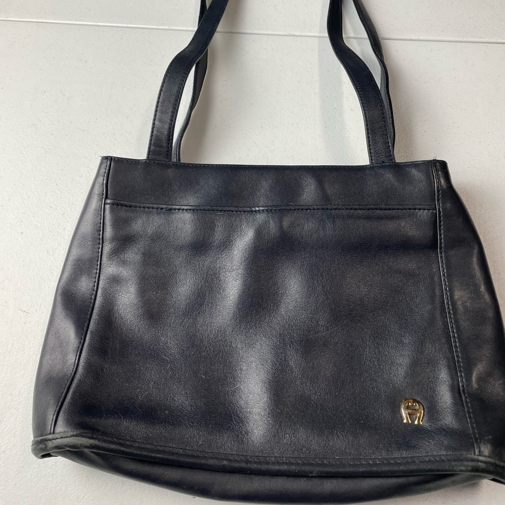 Vintage Etienne Aigner Purse Handbag Black Leather